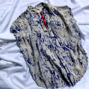 Two toned marble silk shirt